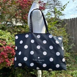 Kate Spade Tote Bag Utility Navy and White Polka Dot